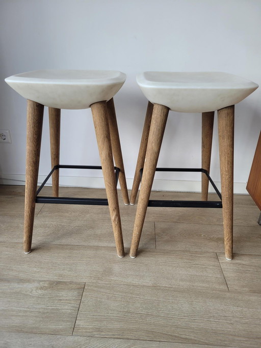 2x Tabouret Pebble Par Benjamin Hubert