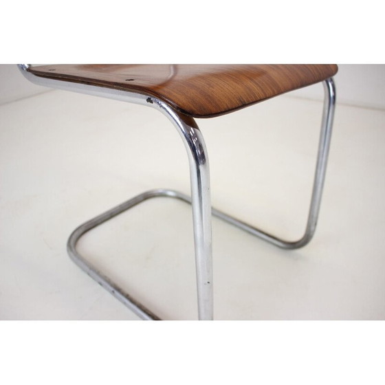 Image 1 of Fauteuil chromé Bauhaus vintage par Rudolf Vichr Prag, Tchécoslovaquie années 1930