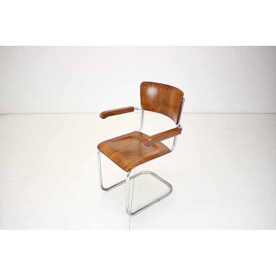 Image 1 of Fauteuil chromé Bauhaus vintage par Rudolf Vichr Prag, Tchécoslovaquie années 1930