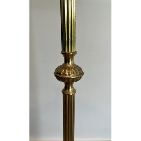 Image 1 of Valet de chambre vintage en laiton et bois, France 1940