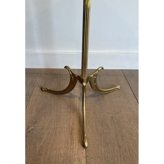 Image 1 of Valet de chambre vintage en laiton et bois, France 1940