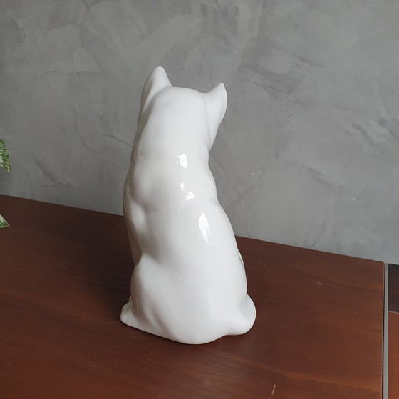 Image 1 of Statue de chat vintage 1980 avec yeux en verre