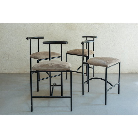 Image 1 of Ensemble de 4 chaises vintage en métal de Tokyo par Rodney kinsman, 1980