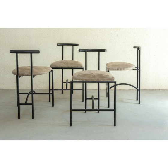 Image 1 of Ensemble de 4 chaises vintage en métal de Tokyo par Rodney kinsman, 1980