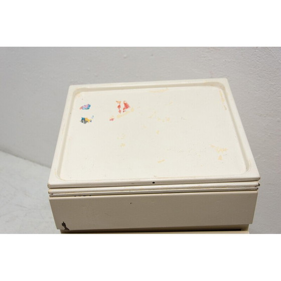 Image 1 of Paire de tables de nuit vintage en étain, Tchécoslovaquie 1970