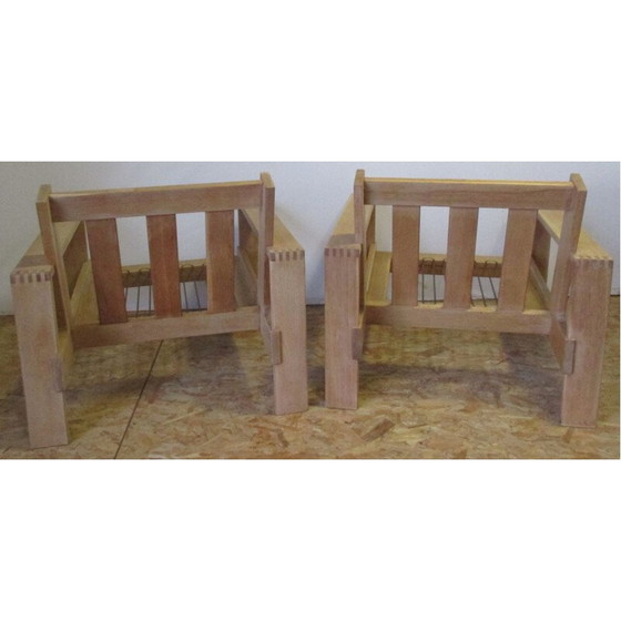 Image 1 of Paire de fauteuils vintage en chêne naturel d'Esko Pajamiès
