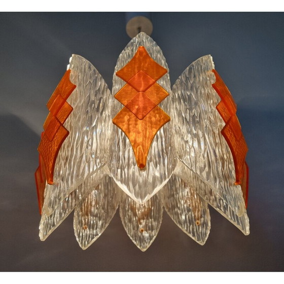 Image 1 of Lampe suspendue en verre du milieu du siècle, Allemagne 1970