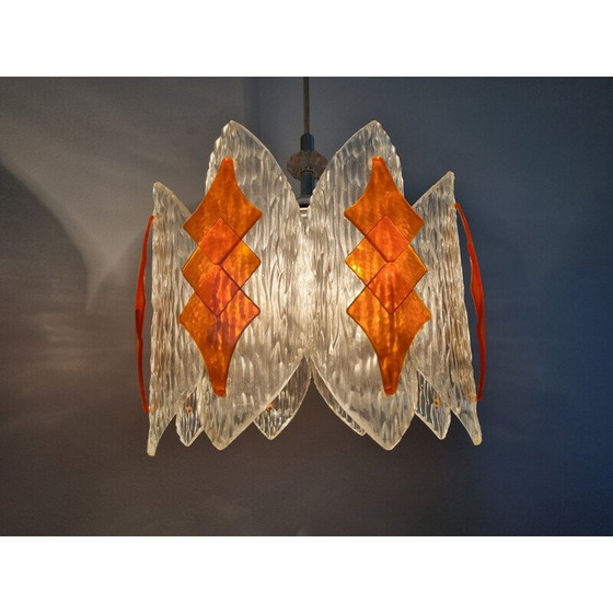 Image 1 of Lampe suspendue en verre du milieu du siècle, Allemagne 1970