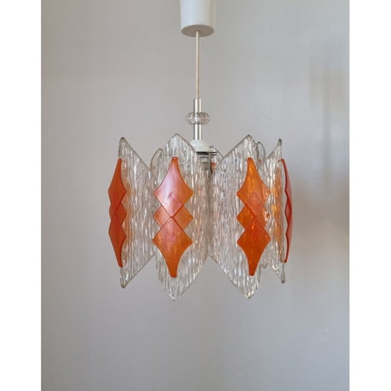 Image 1 of Lampe suspendue en verre du milieu du siècle, Allemagne 1970