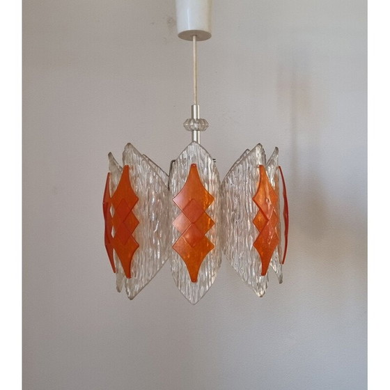 Image 1 of Lampe suspendue en verre du milieu du siècle, Allemagne 1970