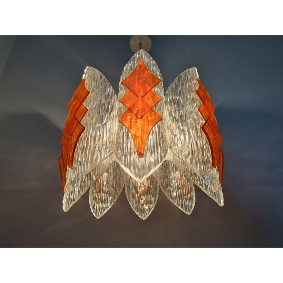 Image 1 of Lampe suspendue en verre du milieu du siècle, Allemagne 1970