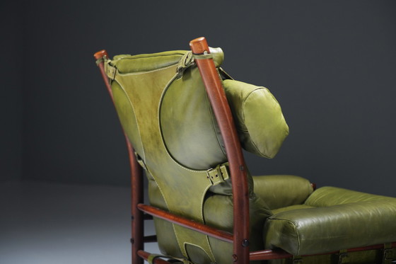 Image 1 of Inca Relax Chairs With Ottoman & Sidetable By Arne Norell For Norell Möbel Ab