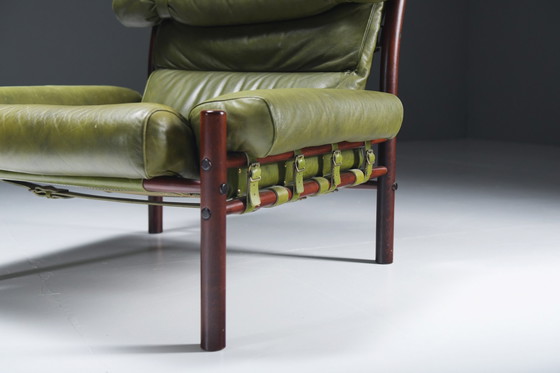 Image 1 of Inca Relax Chairs With Ottoman & Sidetable By Arne Norell For Norell Möbel Ab