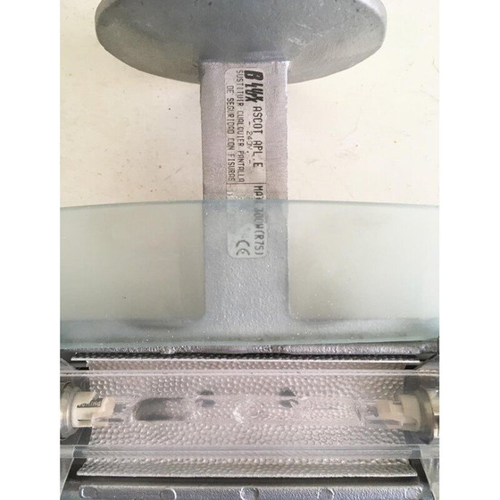 Image 1 of Ensemble de 6 appliques vintage B lux en verre et aluminium, 1980-1990