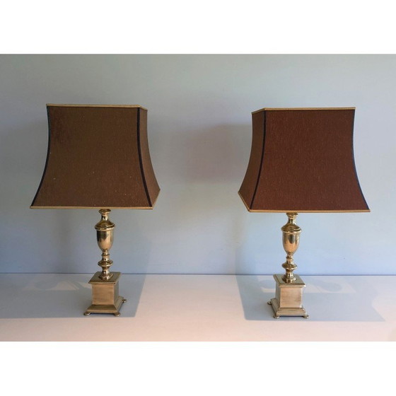 Image 1 of Paire de lampes en laiton, France 1940s