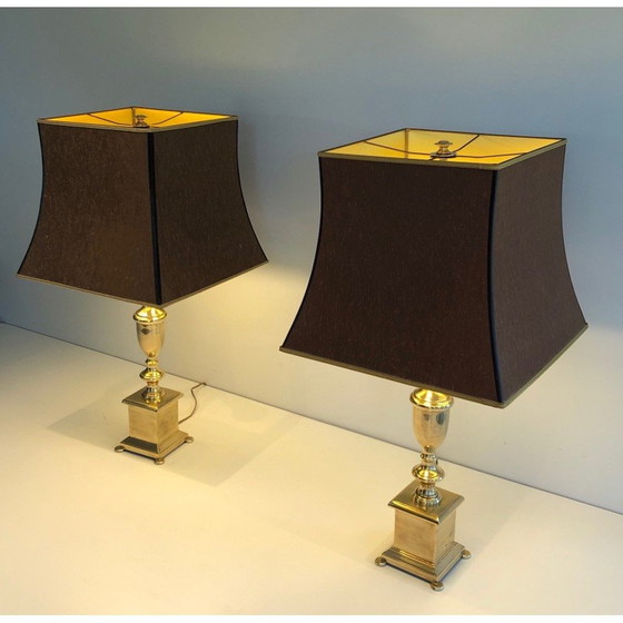 Image 1 of Paire de lampes en laiton, France 1940s