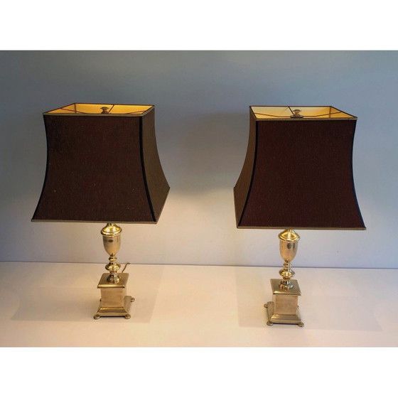 Image 1 of Paire de lampes en laiton, France 1940s