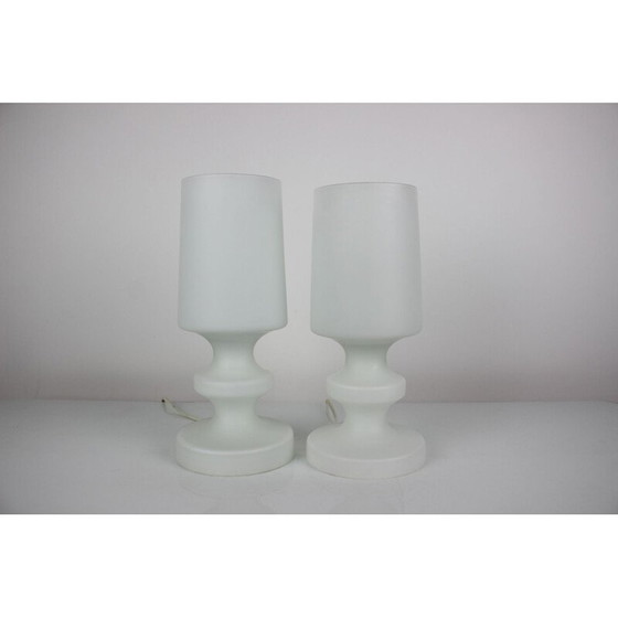 Image 1 of Paire de lampes en verre vintage par Osvětlovací sklo Valašské Meziříčí, Tchécoslovaquie 1970.