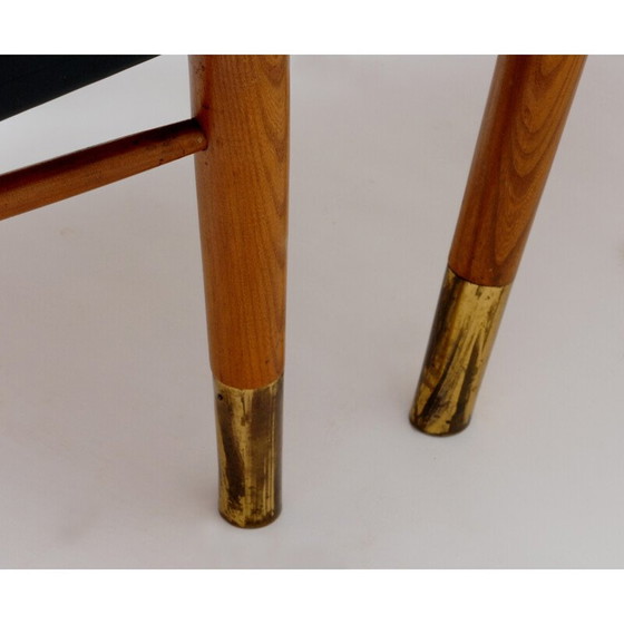 Image 1 of Paire de chaises vintage en cuir noir - années 1960