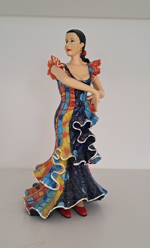 Statuette Danseuse Flamenco En Céramique