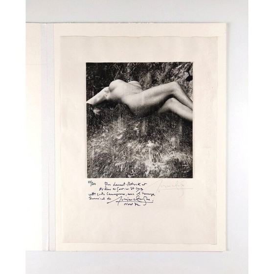Image 1 of Peinture vintage "femme nue sous la cascade" par Lucien Clergue