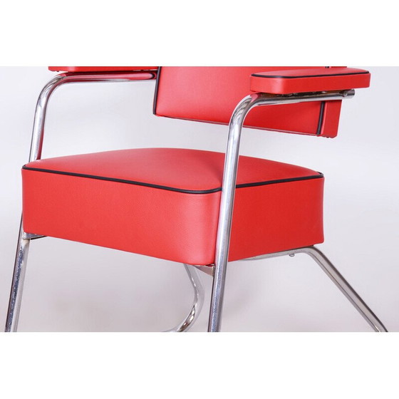 Image 1 of Fauteuil Bauhaus vintage en acier chromé et cuir par Gilbert Rohde, Allemagne 1930