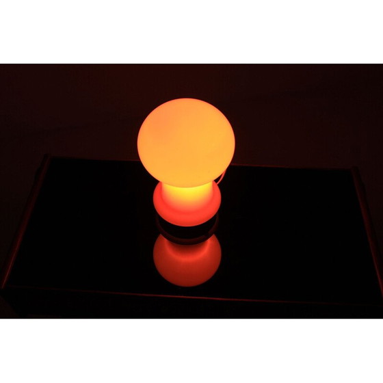 Image 1 of Lampe vintage en verre rouge par Valašské Meziříčí, Tchécoslovaquie