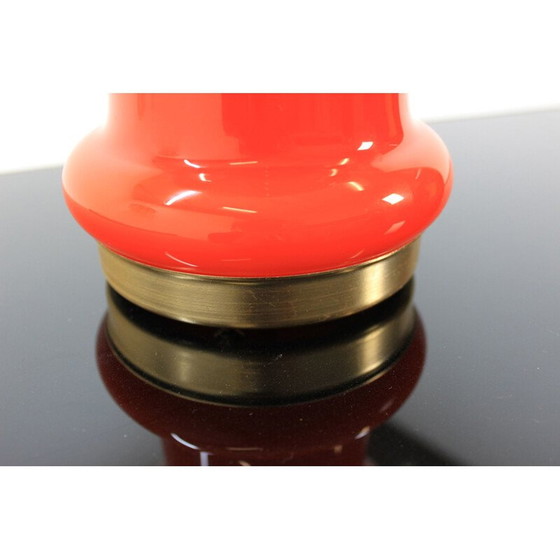 Image 1 of Lampe vintage en verre rouge par Valašské Meziříčí, Tchécoslovaquie