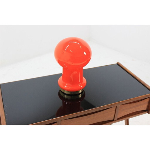 Lampe vintage en verre rouge par Valašské Meziříčí, Tchécoslovaquie