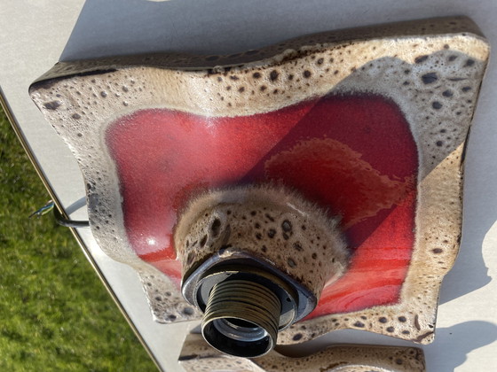 Image 1 of Lampes murales Pan Red Ceramic Fat Lava