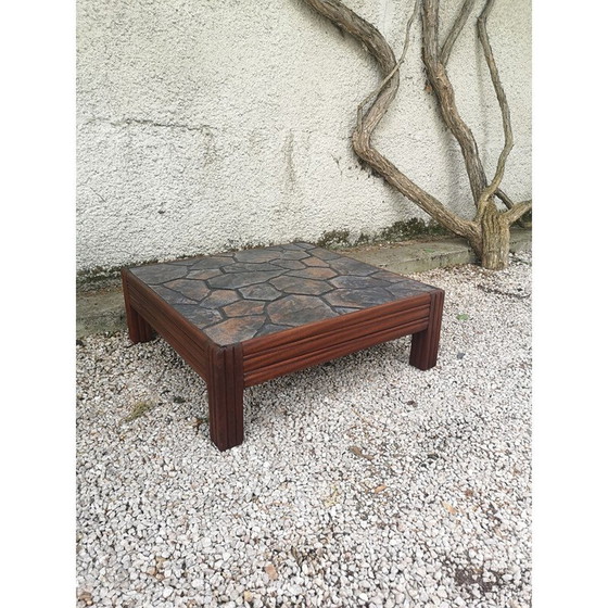 Image 1 of Table basse vintage en chêne avec plateau en céramique