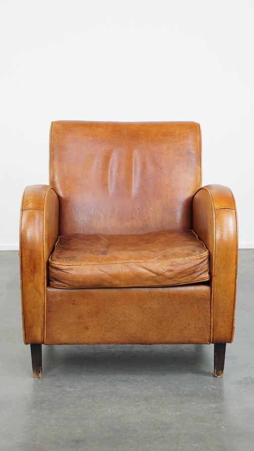 Fauteuil vintage en peau de mouton