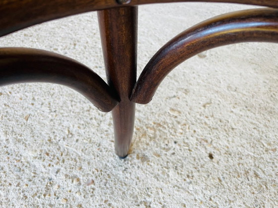 Image 1 of Tabouret de bar vintage en bois courbé style Thonet