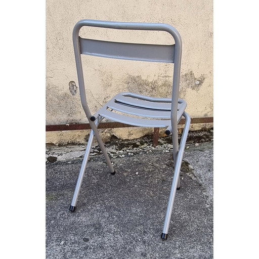 Ensemble de salle à manger vintage gris sablé et peint par poudrage par Xavier Pauchard pour Rance Sablage, 1950