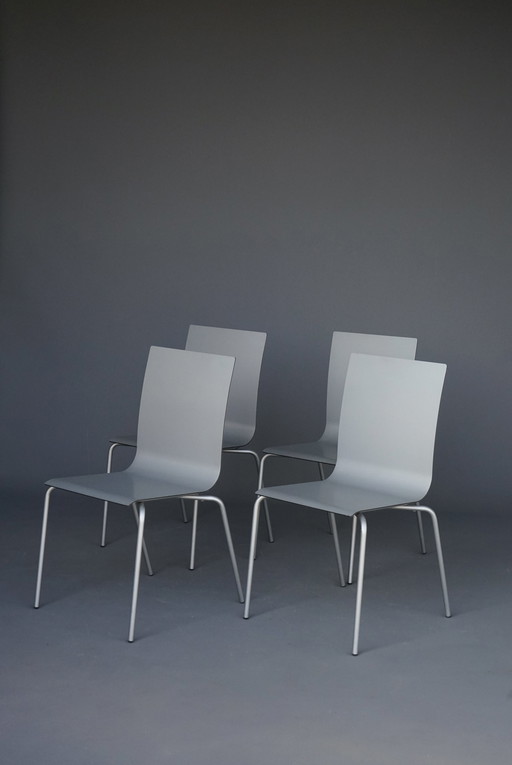 Slim Shell Minimalist Dining Chairs By Arik Levy For Ligne Roset, 2000S. Ensemble de 4