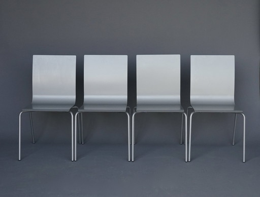 Slim Shell Minimalist Dining Chairs By Arik Levy For Ligne Roset, 2000S. Ensemble de 4