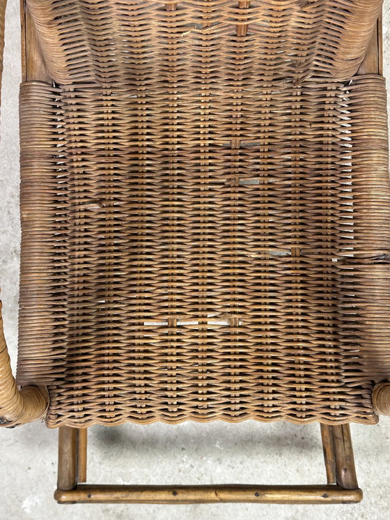 Image 1 of Rocking Chair Enfant En Rotin Vintage 1950