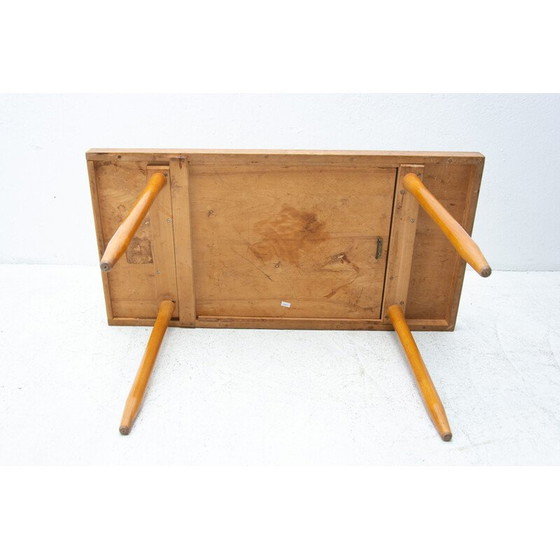 Image 1 of Table vintage en hêtre, Tchécoslovaquie 1960