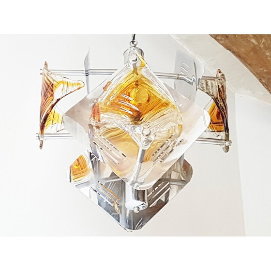 Image 1 of Lustre vintage en verre par Mazzega - 1970