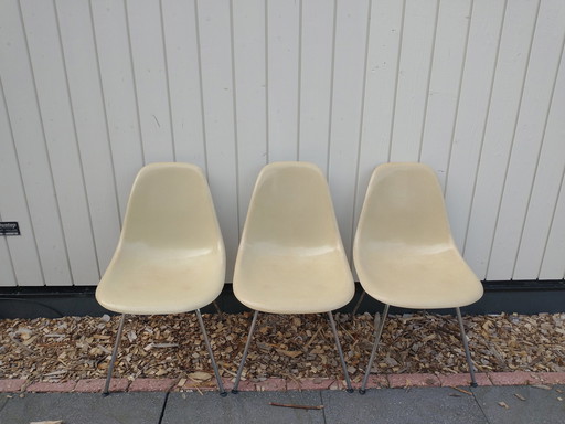 3X Eames Dsx en fibre de verre