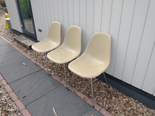 3X Eames Dsx en fibre de verre