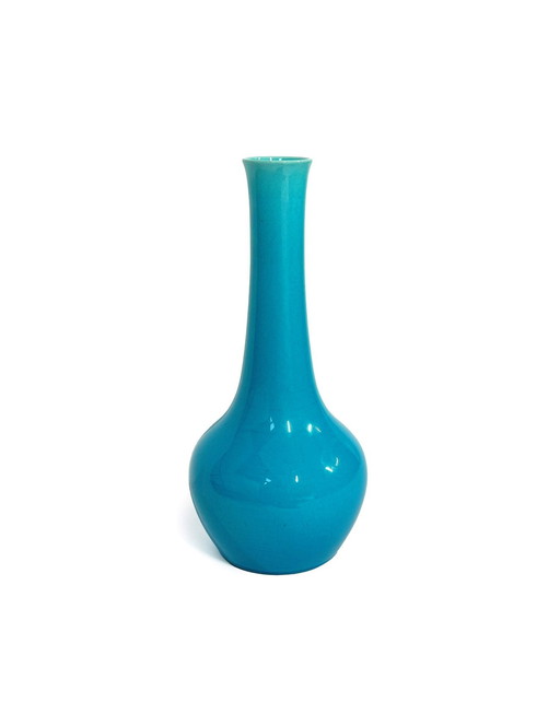 Vase à glaçure craquelée turquoise de Burmantofts, 1910S