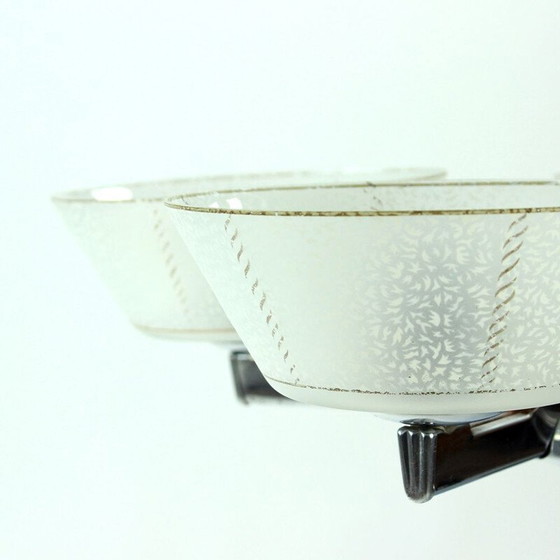 Image 1 of Lustre vintage Art Déco chromé, Tchécoslovaquie 1940