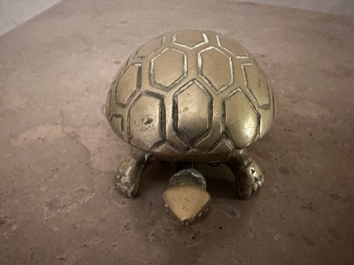 Tortue sonnette de table en bronze - années 50 Corée 