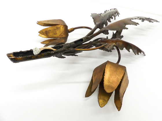 Image 1 of Applique Brutaliste Florale Attribuée À La Maison Jansen 1970