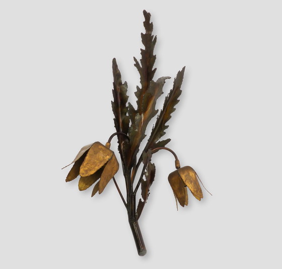 Image 1 of Applique Brutaliste Florale Attribuée À La Maison Jansen 1970