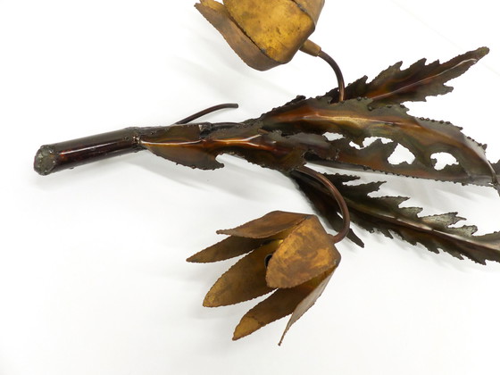 Image 1 of Applique Brutaliste Florale Attribuée À La Maison Jansen 1970