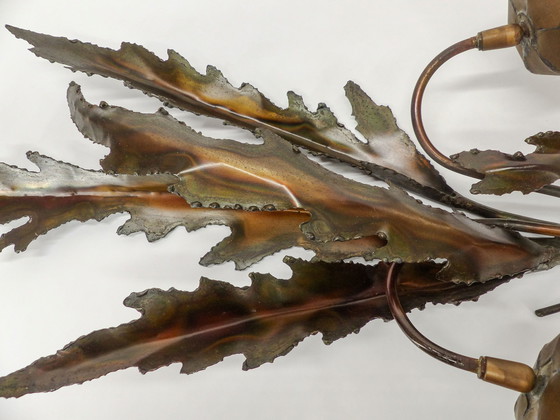 Image 1 of Applique Brutaliste Florale Attribuée À La Maison Jansen 1970