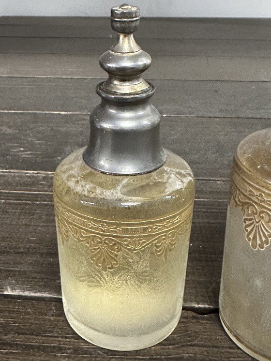 Image 1 of Garniture De Toilette - Flacon Et Vaporisateur Cristal Saint Louis - Période Art-Nouveau 