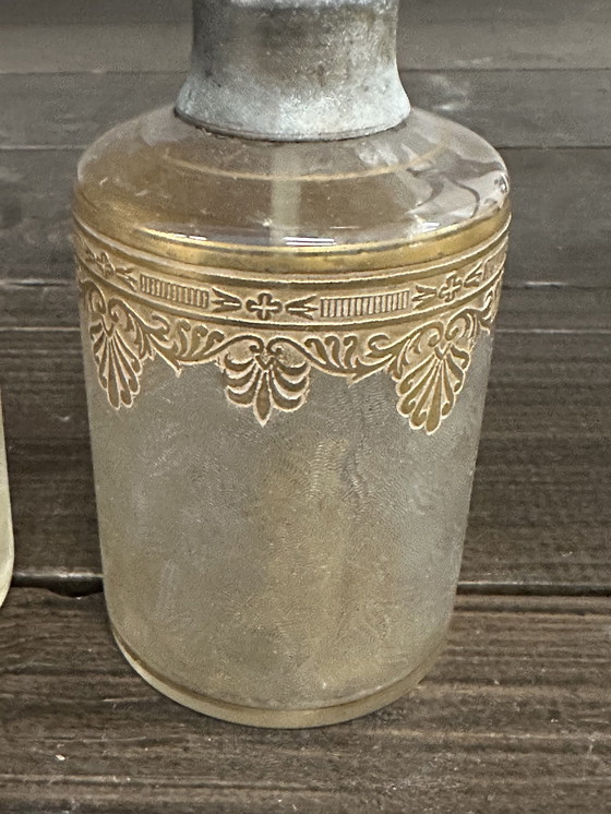 Image 1 of Garniture De Toilette - Flacon Et Vaporisateur Cristal Saint Louis - Période Art-Nouveau 